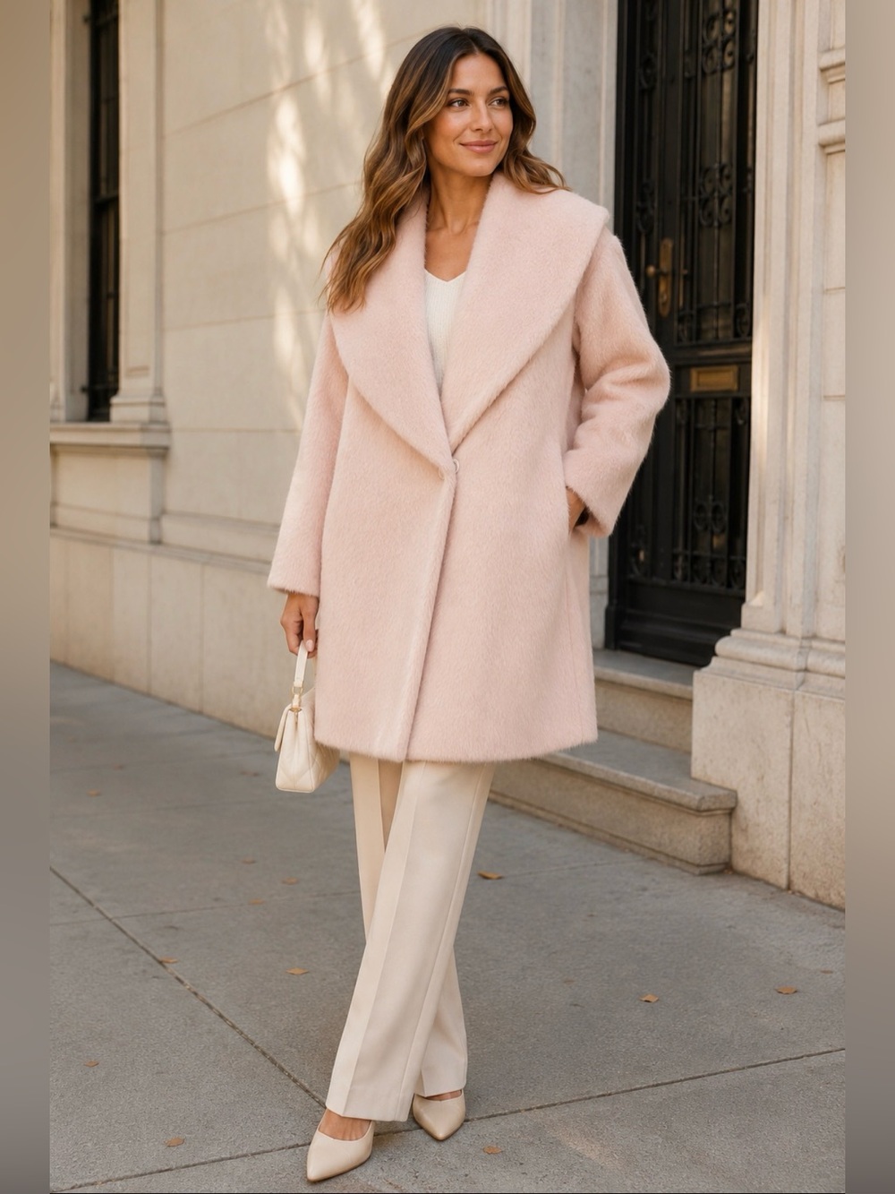 Peserico Wool Blend Pink Coat Size US 4 / IT 40
